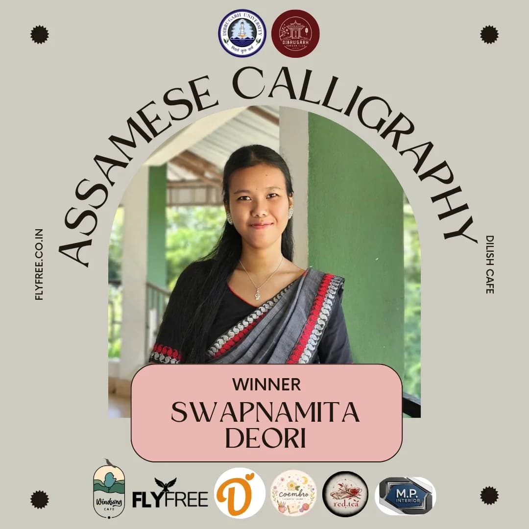Assamese Calligraphy winner: Swapnamita Deori